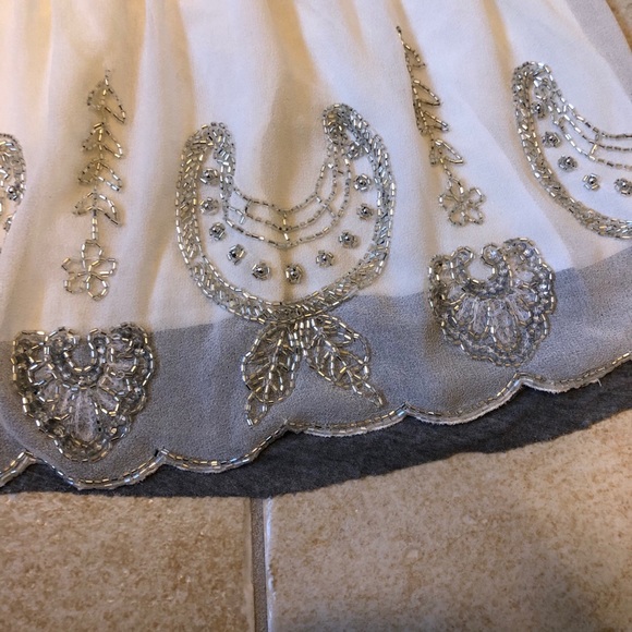 Free People White Beaded Mini Skirt XS - Picture 4 of 10